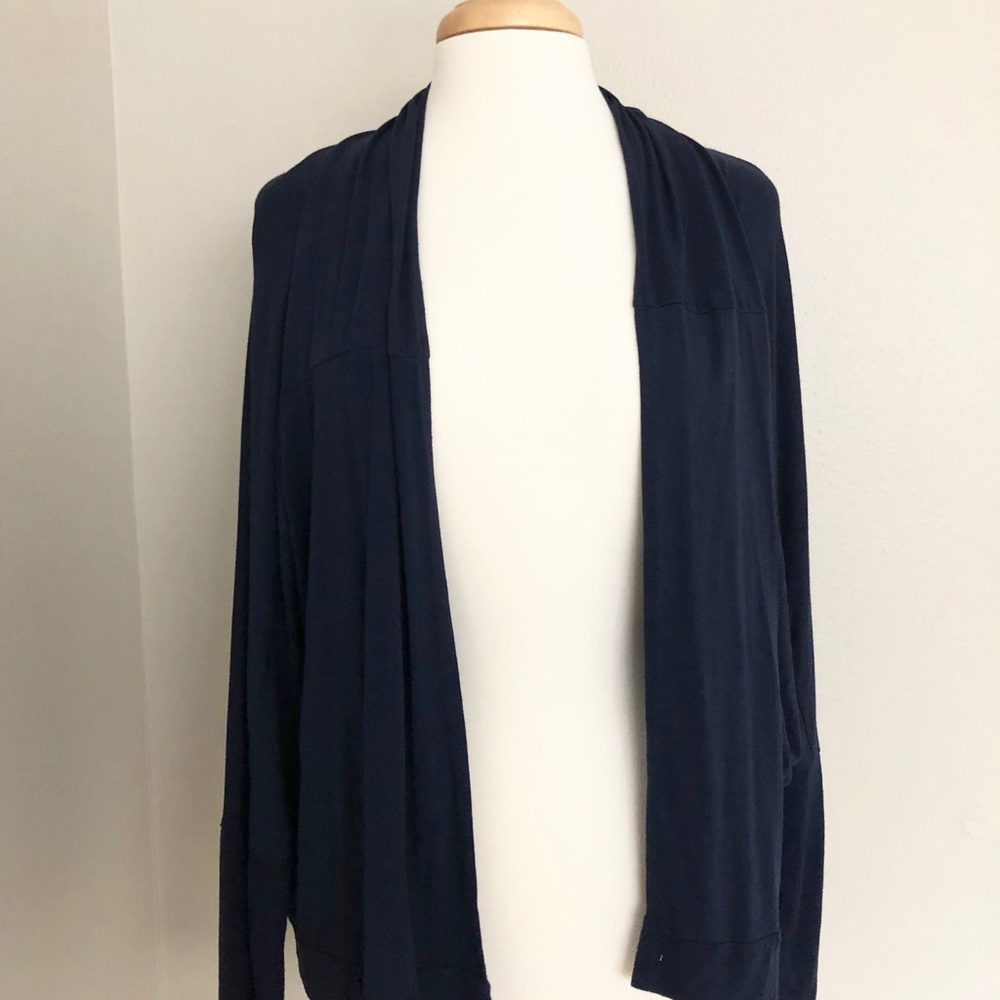 Coldwater Creek Navy Blue Open Cardigan